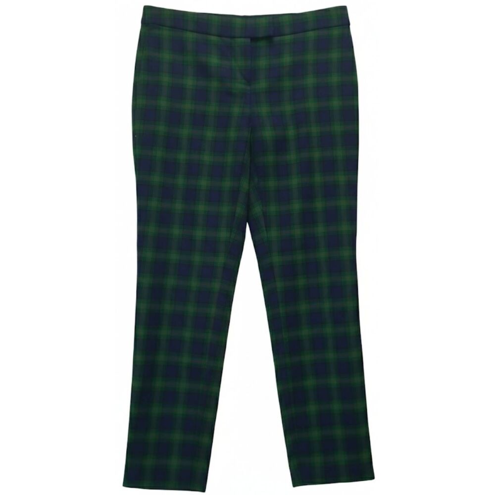 Vineyard vines womens size 2 wool pants kelly green tartan plaid watch